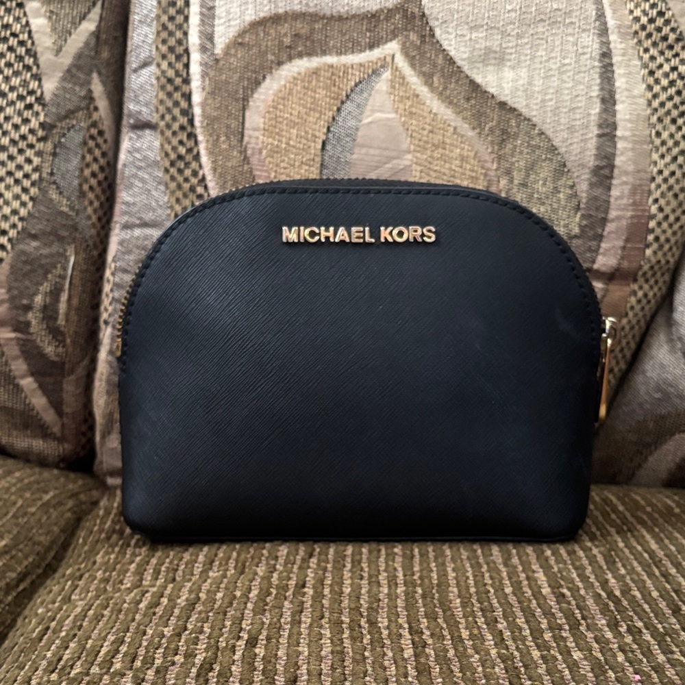 Michael Kors Black Pouch with Gold Logo